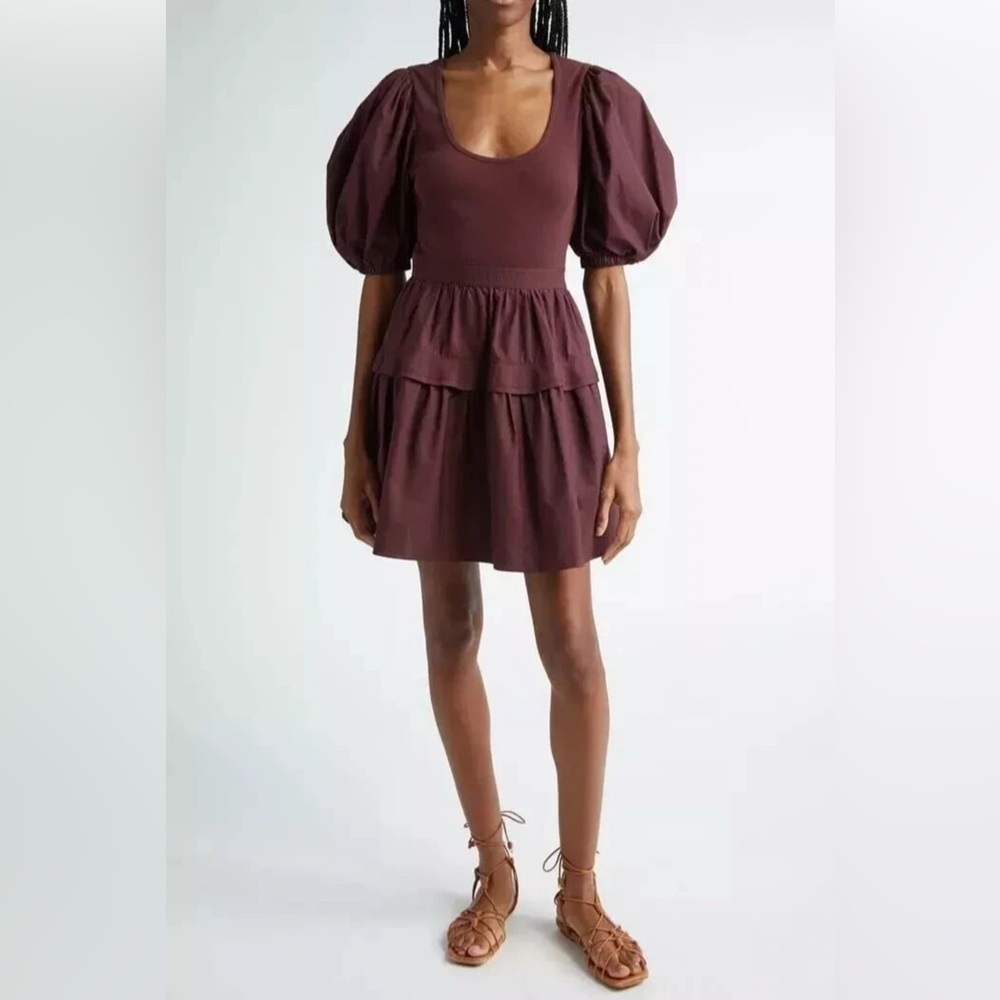 NWT Ulla Johnson Tilda Mini Dress in Bordeaux Size XS $390